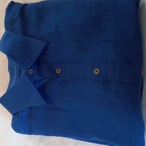 Thomas Pink, size large royal blue button-down long sleeve men's collared shirt.